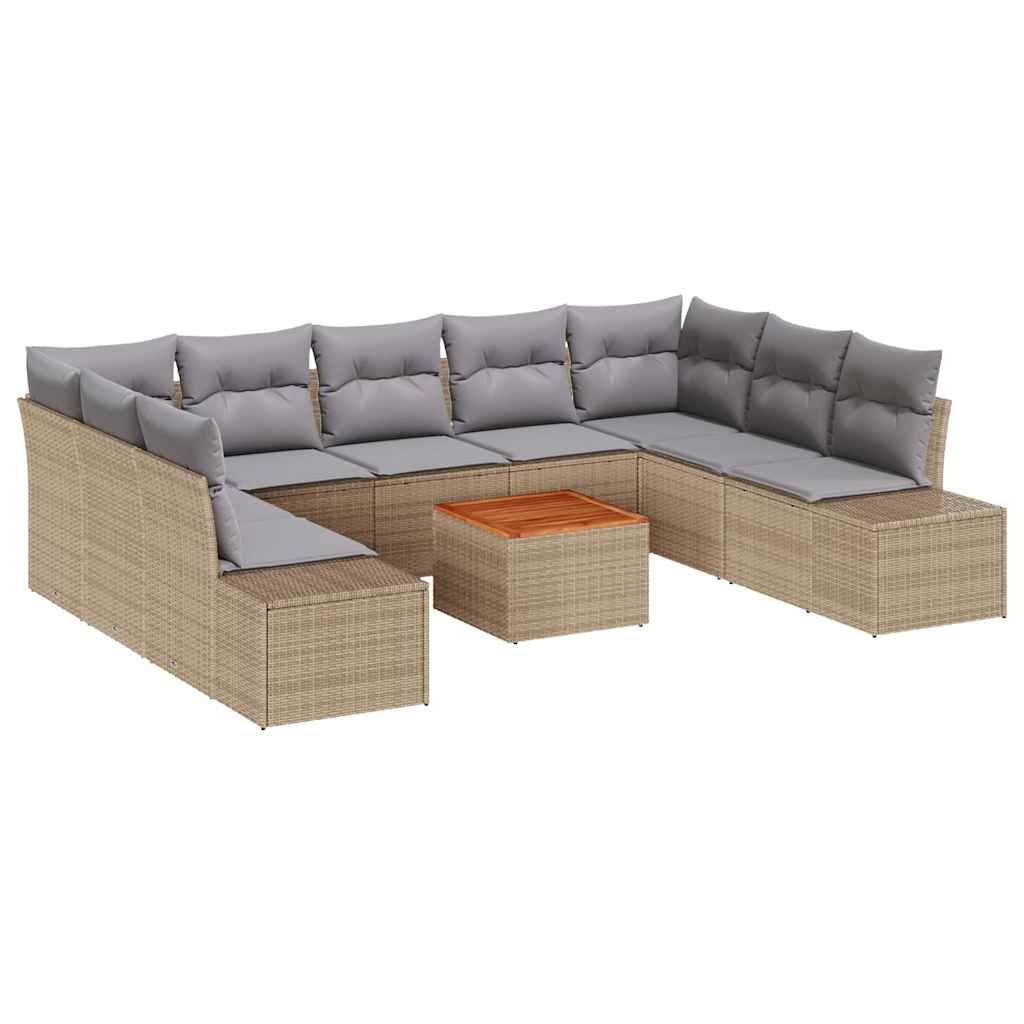 Maison Exclusive - Garten-sofa-set 10 Stk. Beige Und Hellgrau
