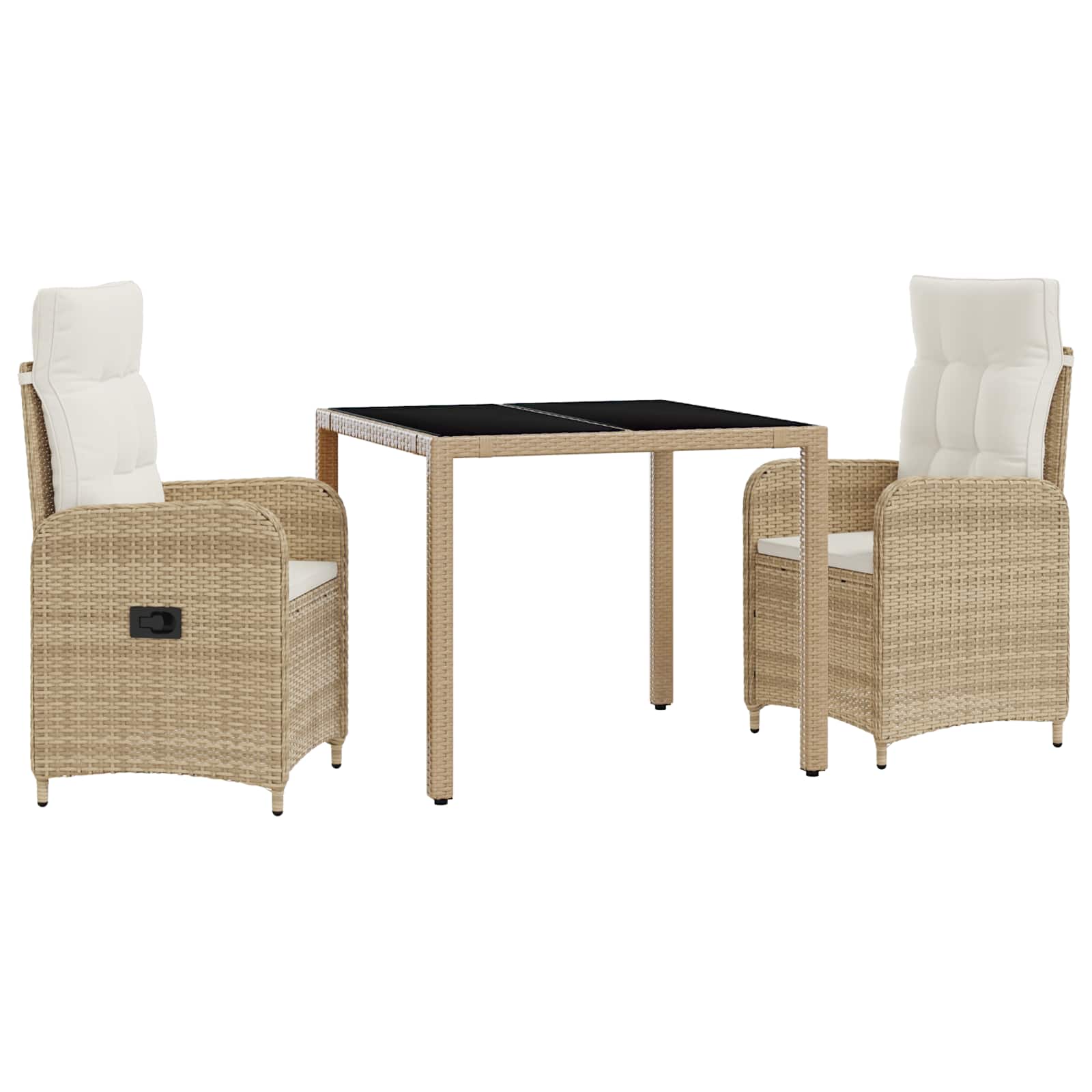 Maison Exclusive - Outdoortisch-set 3 Stk. Beige Und Cremeweiß Po