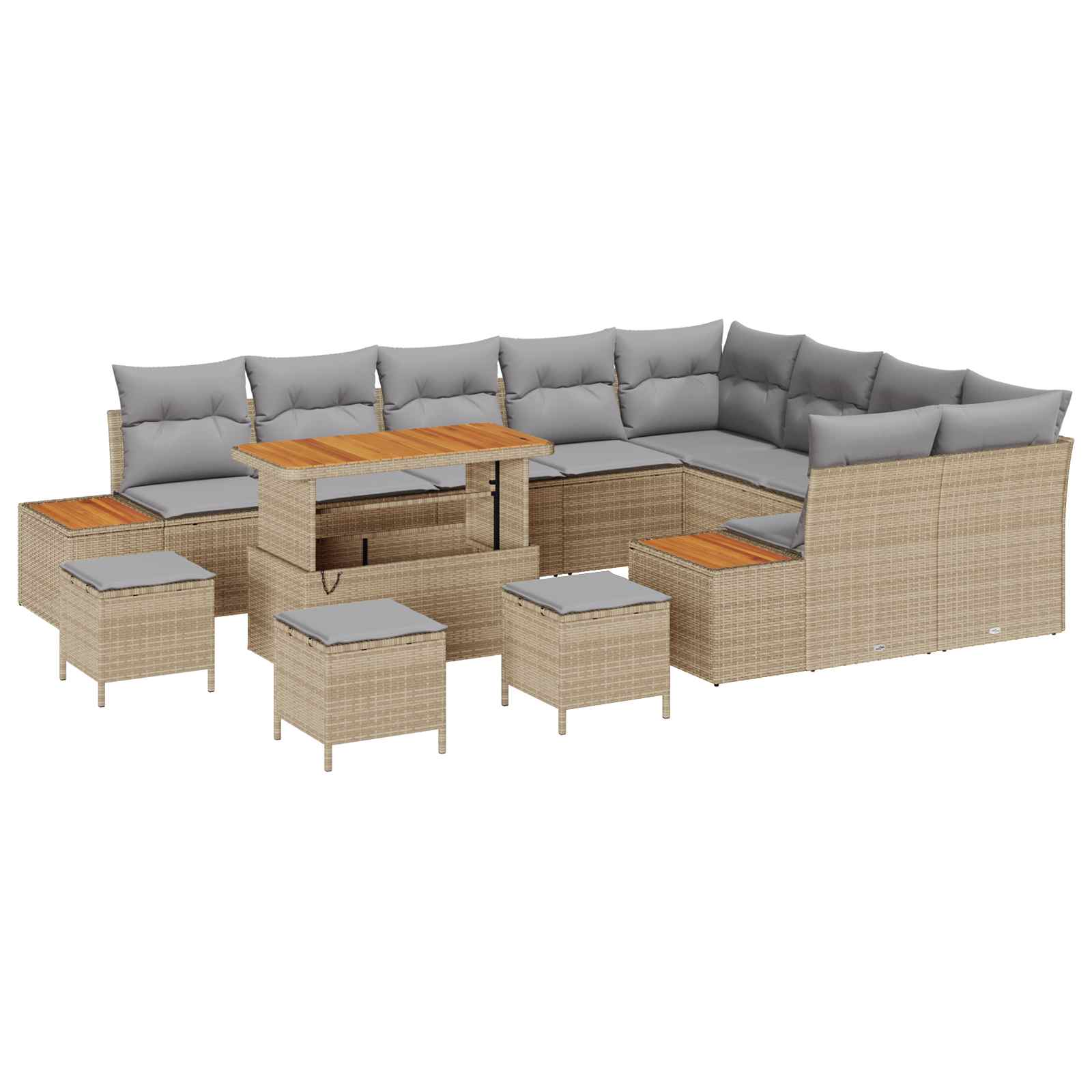 Maison Exclusive - Gartensofa-set 13 Stk. 12-sitzanzahl Beige Und