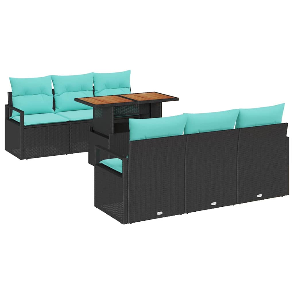 Maison Exclusive - Garten-sofa-set 7 Stk. 6-sitzanzahl Schwarz Un