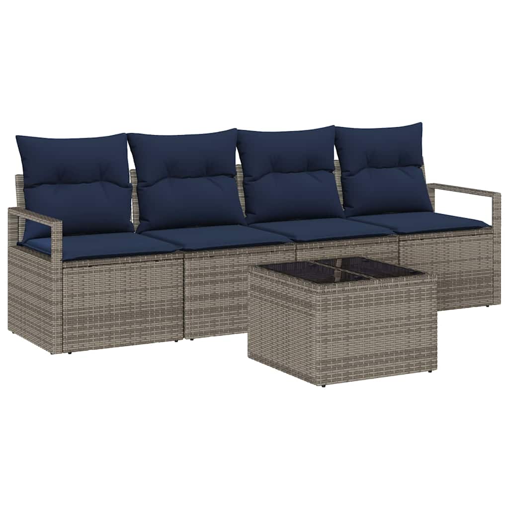 Maison Exclusive - Sofa Set 5 Stk. 4-sitzanzahl Grau Und Blau Pol