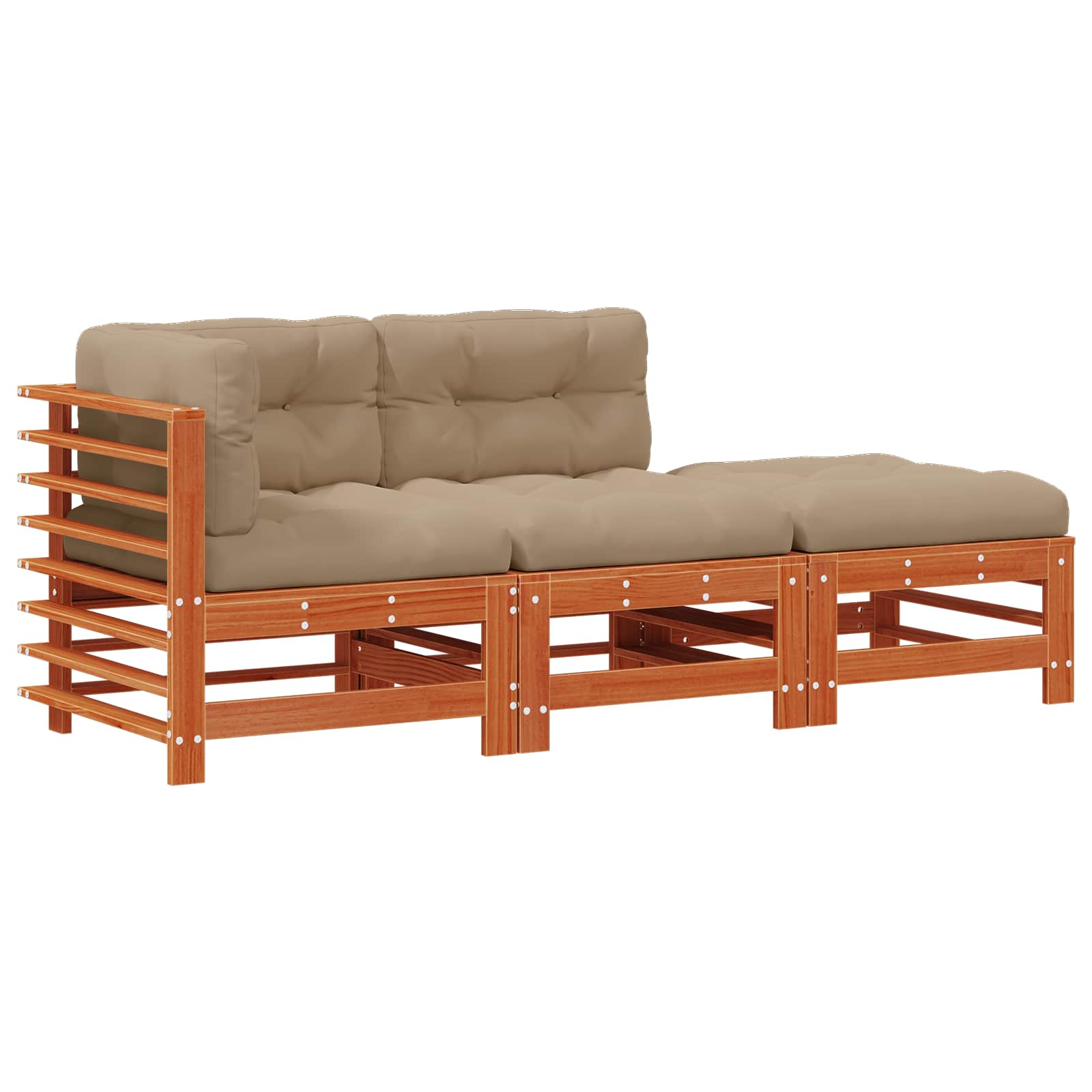 Maison Exclusive - Garten-lounge-set 3 Stk. Wachsbraun Massives K