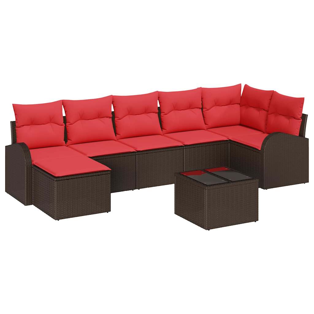 Maison Exclusive - Gartensofa-set 8 Stk. Braun [synthetisch]: Pol