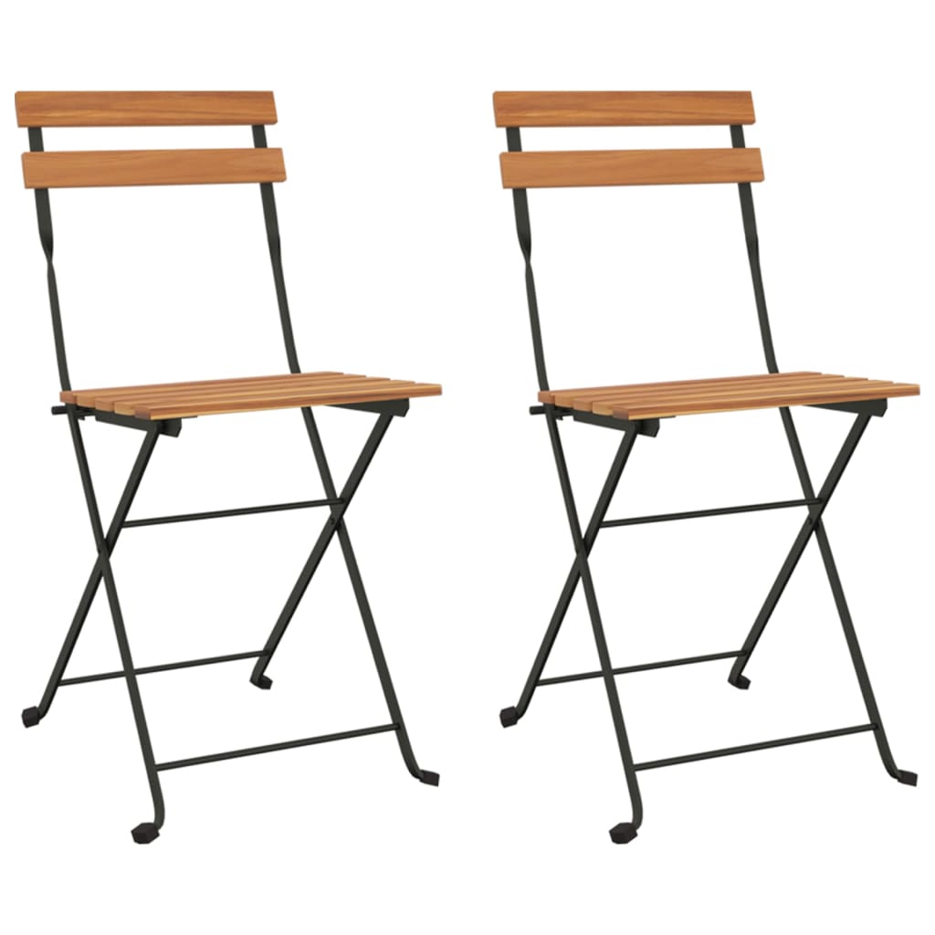Maison Exclusive - Klappstühle, 2 Stück, Massivholz Teak Und Stah