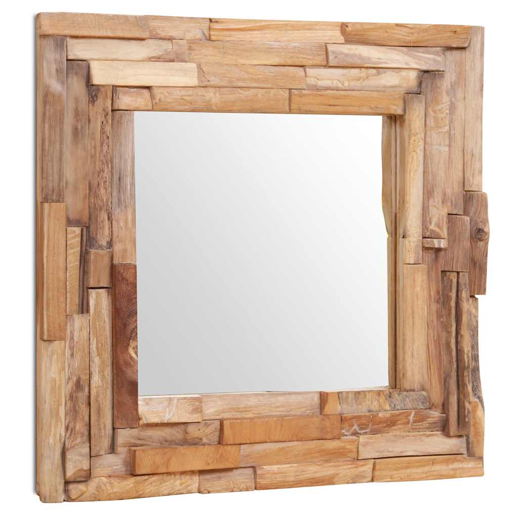 Maison Exclusive - Dekorativer Spiegel Teak 60 X 60 Cm Quadratisc