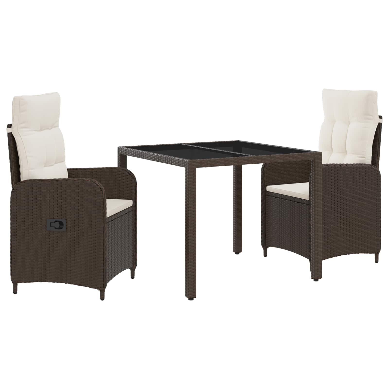 Maison Exclusive - Outdoortisch-set 3 Stk. Braun Und Creme Weiß P
