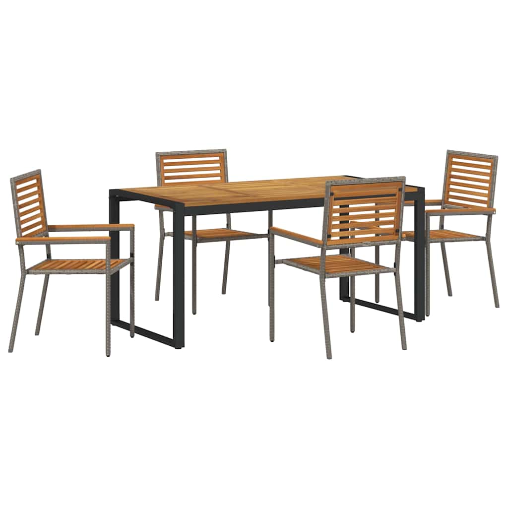 Maison Exclusive - Garten Essgruppe 5 Stk. Grau Und Braun Poly-ra