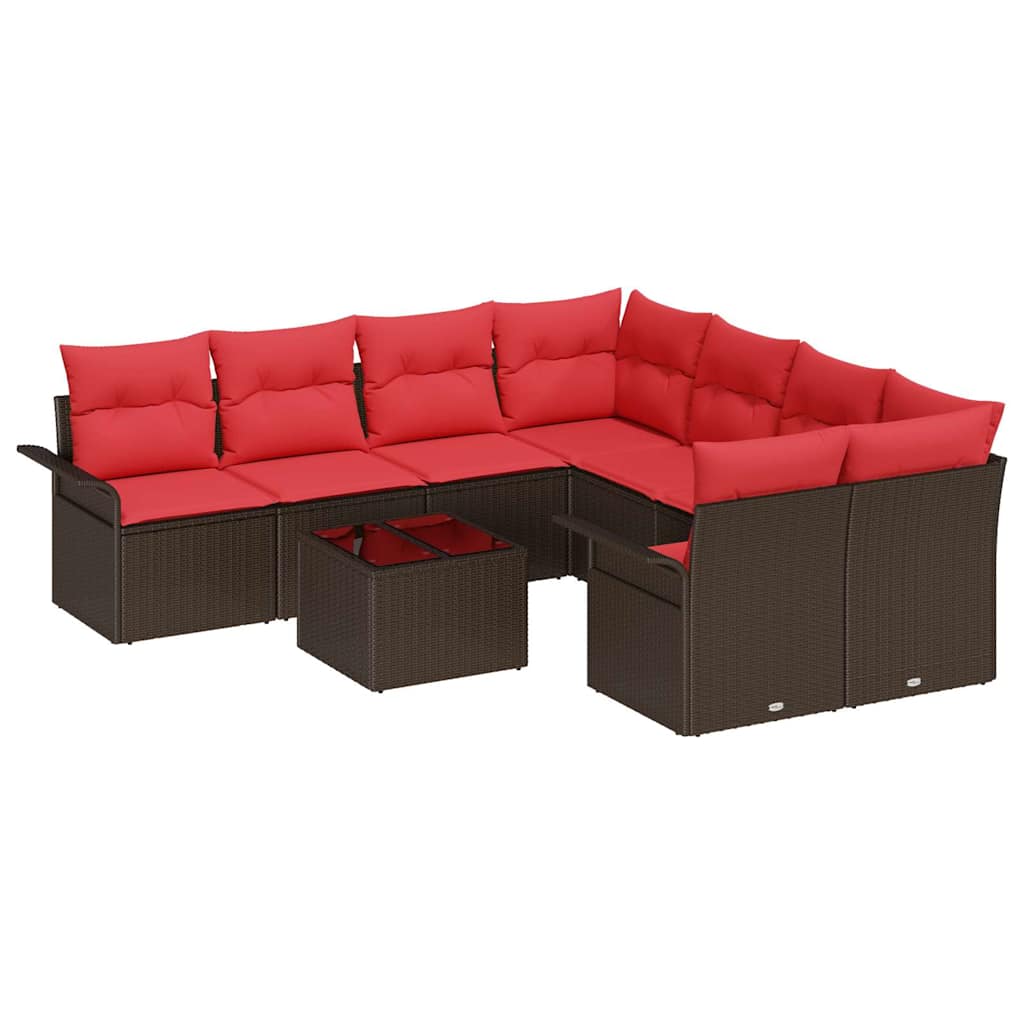 Maison Exclusive - Gartensofa-set 9 Stk. 10-sitzanzahl Braun Und