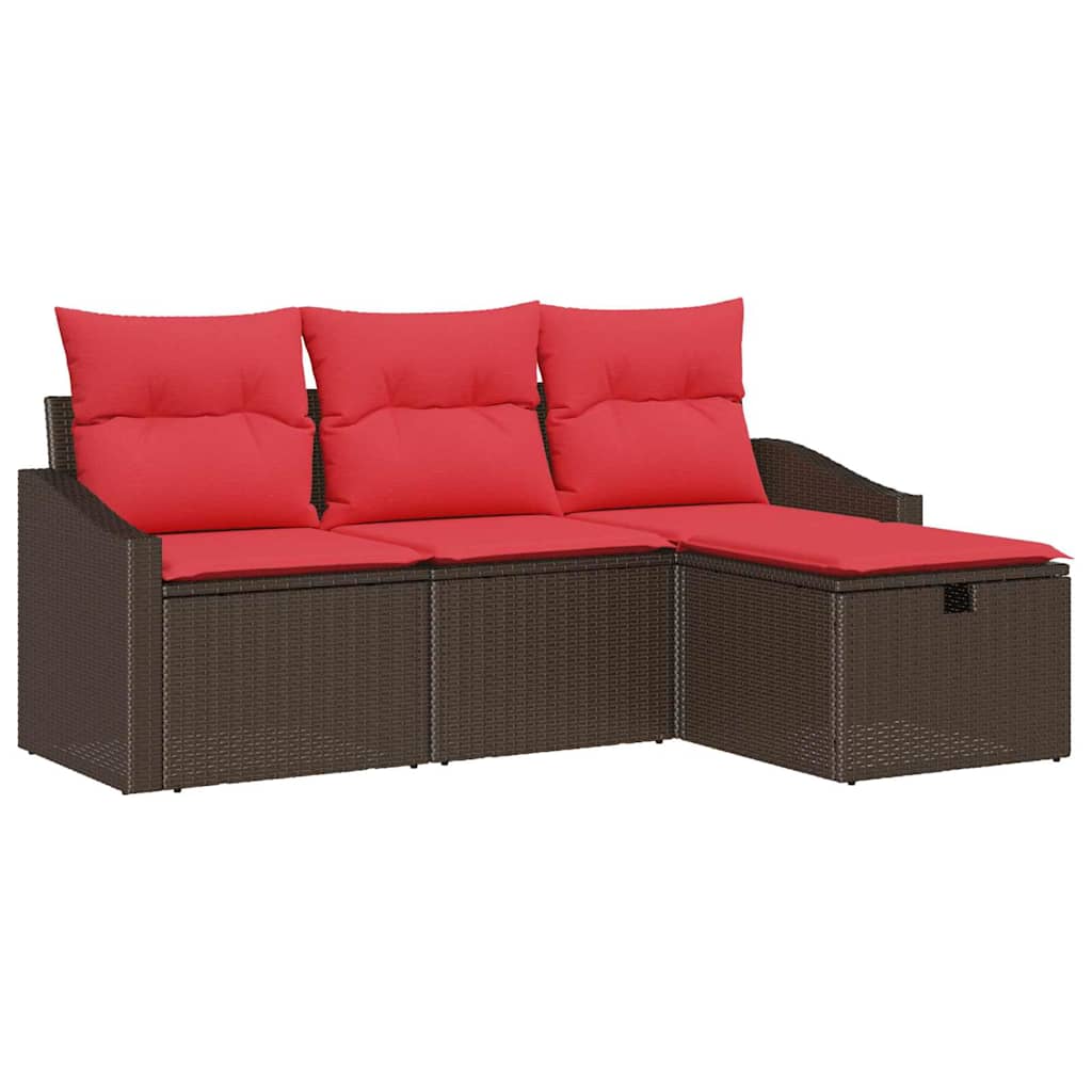 Maison Exclusive - Sofa Set 4 Stk. Braun Poly Rattan
