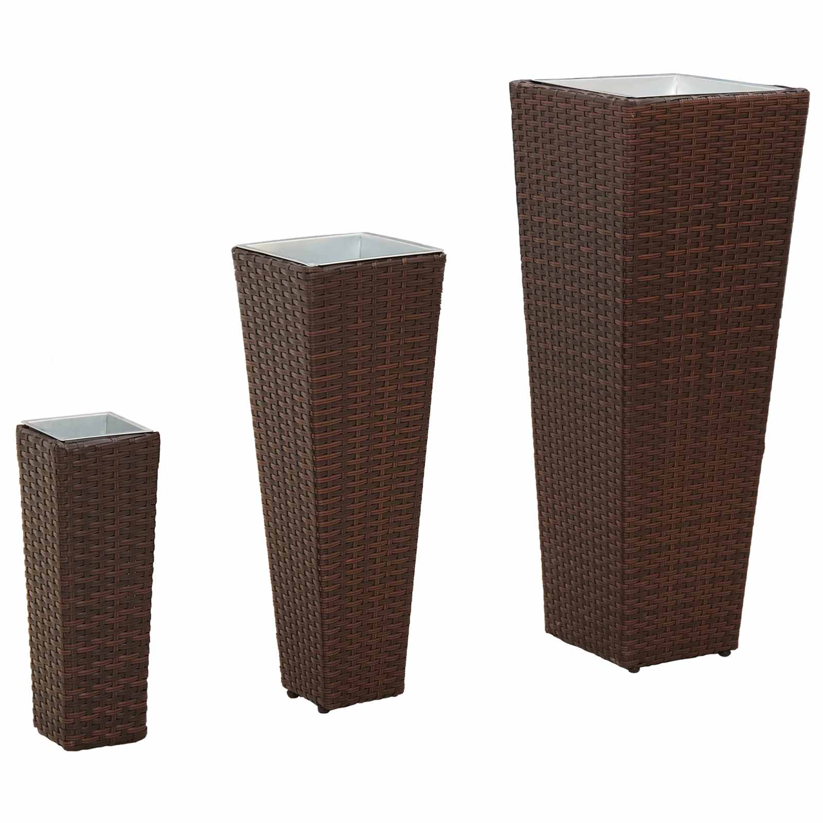 Maison Exclusive - Set Für Outdoor 3 Stk. Braun 30 X 30 X 80 Cm M