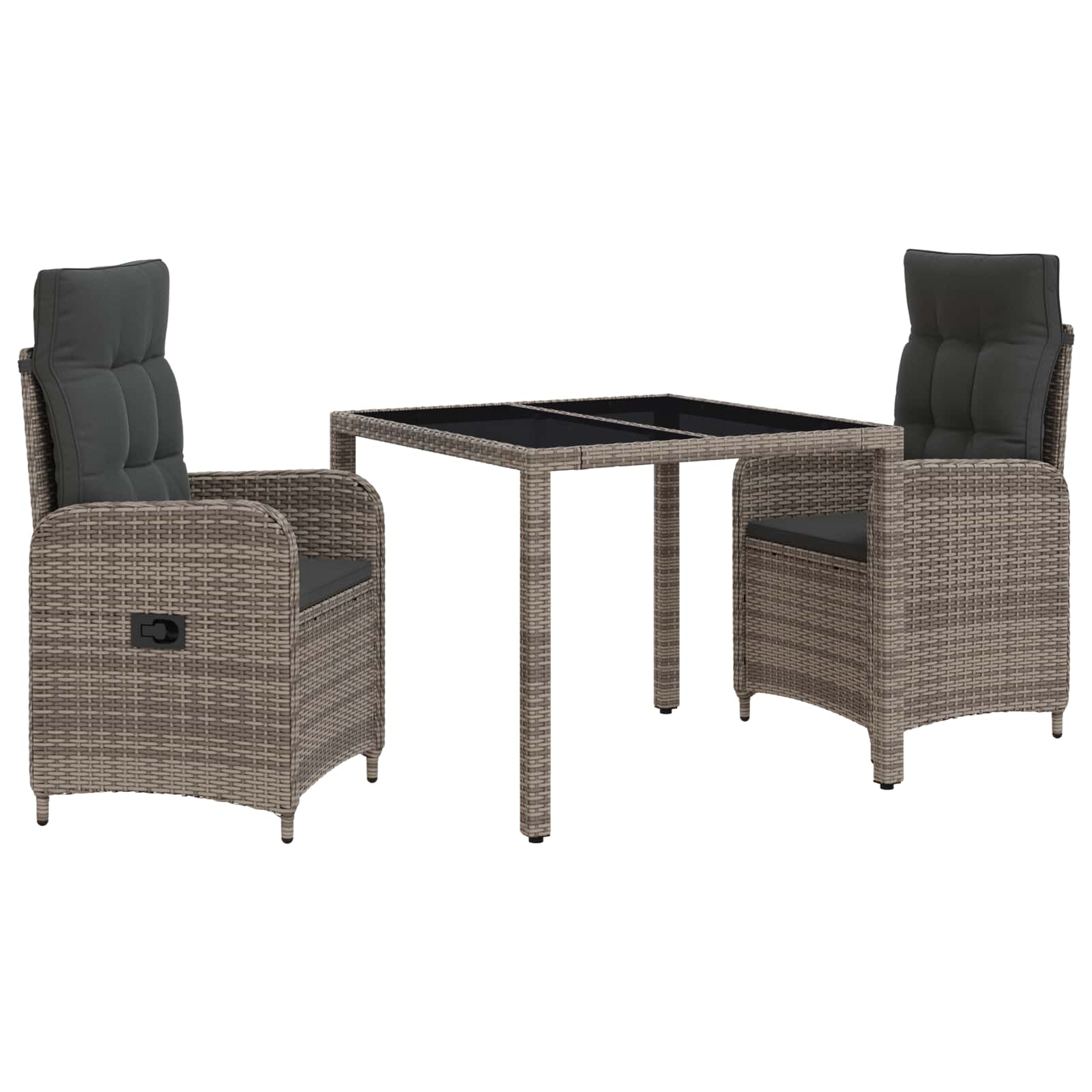 Maison Exclusive - Outdoortisch-set 3 Stk. Hellgrau Und Dunkelgra