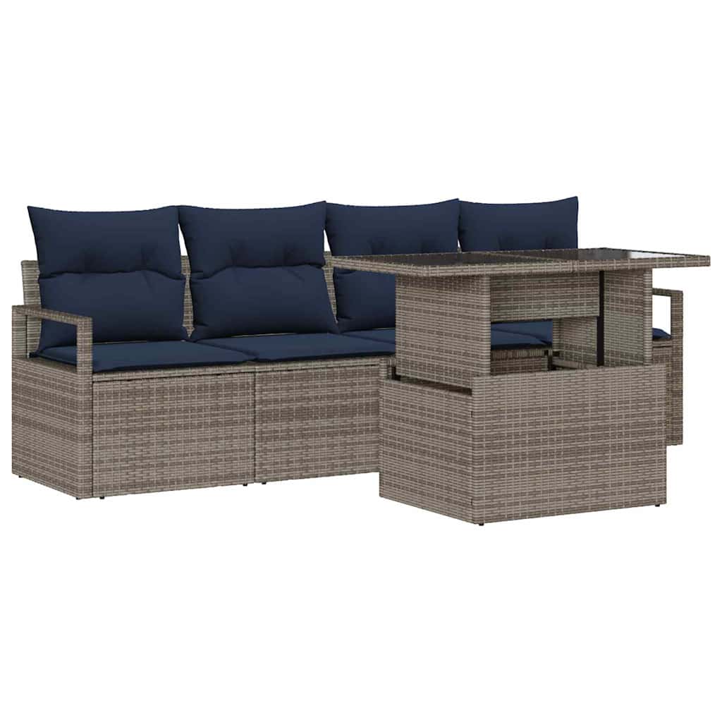 Maison Exclusive - Gartensofa-set 5 Stk. 4-sitzanzahl Grau Poly-r