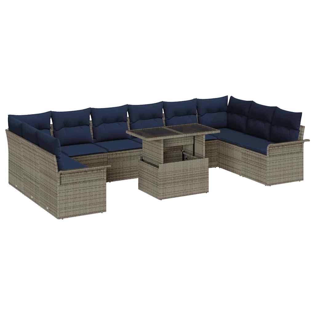Maison Exclusive - Sofa Set 11 Stk. Grau Poly-rattan