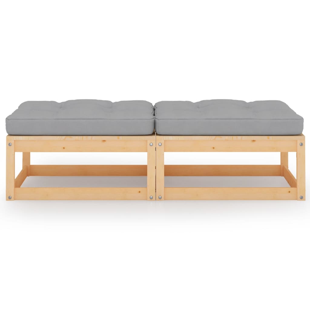 Maison Exclusive - Garten-fußhocker Mit Kissen 2 Stk. Massivholz