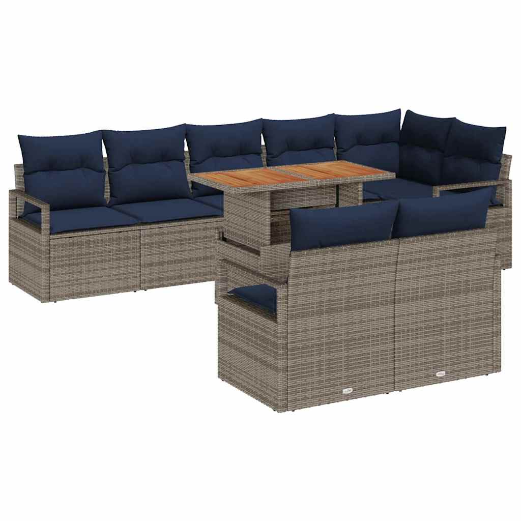Maison Exclusive - Gartensofa-set 9 Stk. 8-sitzanzahl Grau
