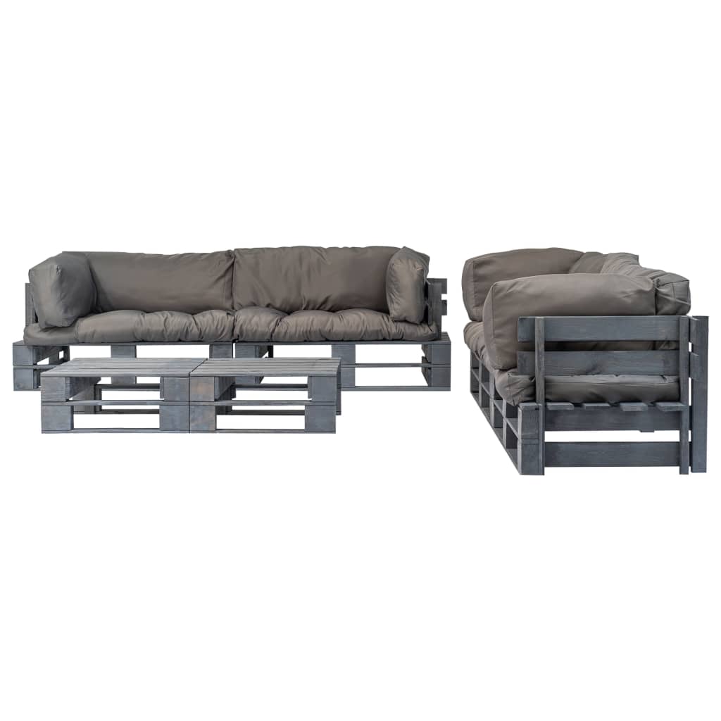 Maison Exclusive - 6-tlg. Outdoor-lounge-set Paletten Mit Kissen