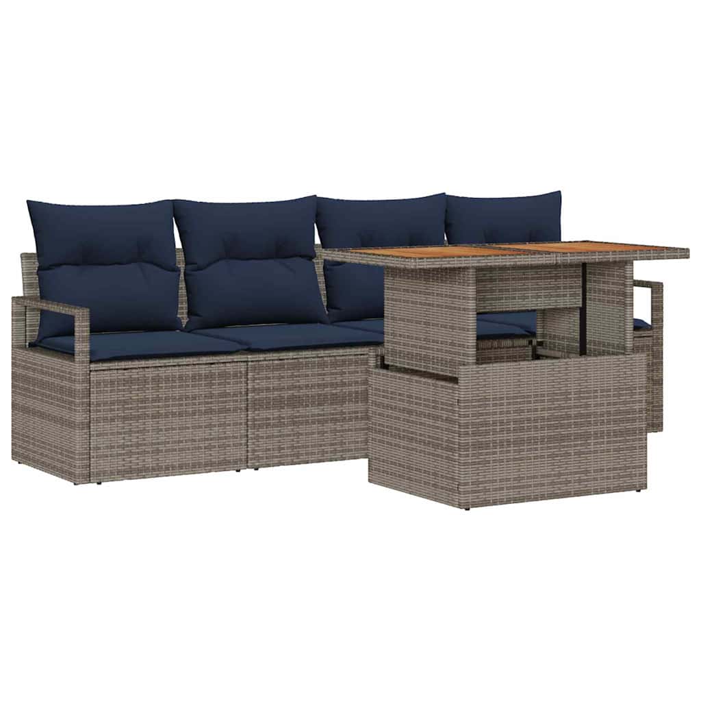 Maison Exclusive - Garten-sofa-set 5 Stk. 4-sitzanzahl Grau Und M