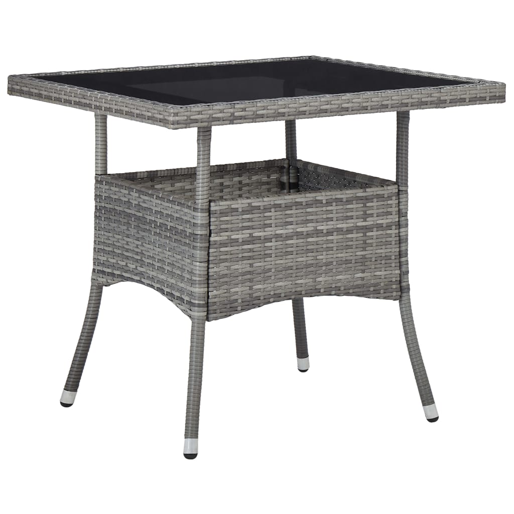 Maison Exclusive - 3-tlg. Garten-essgruppe Grau Poly Rattan Und A