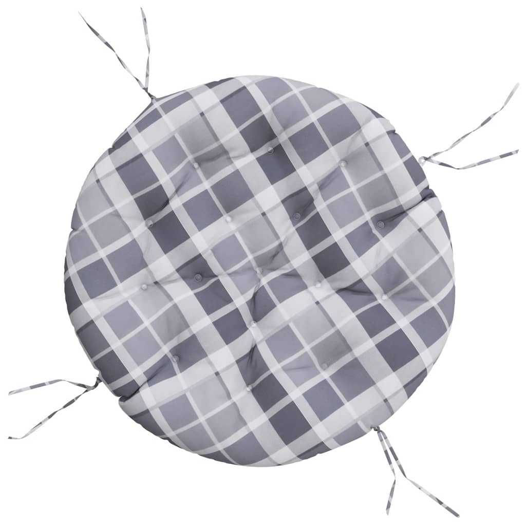 Maison Exclusive - Kissen Rund Grau Karomuster Ø 100x11 Cm Oxford
