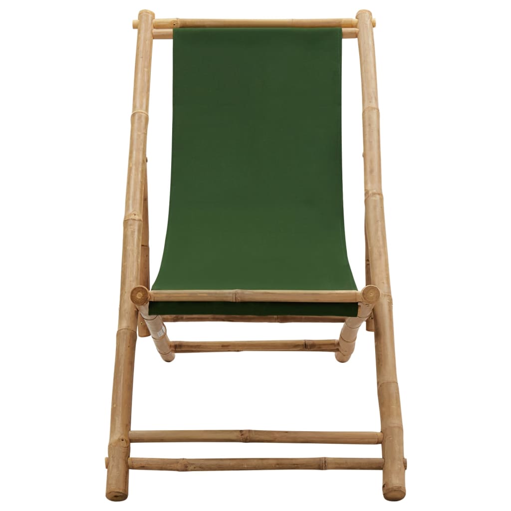 Maison Exclusive - Liegestuhl Bambus Und Canvas Grün