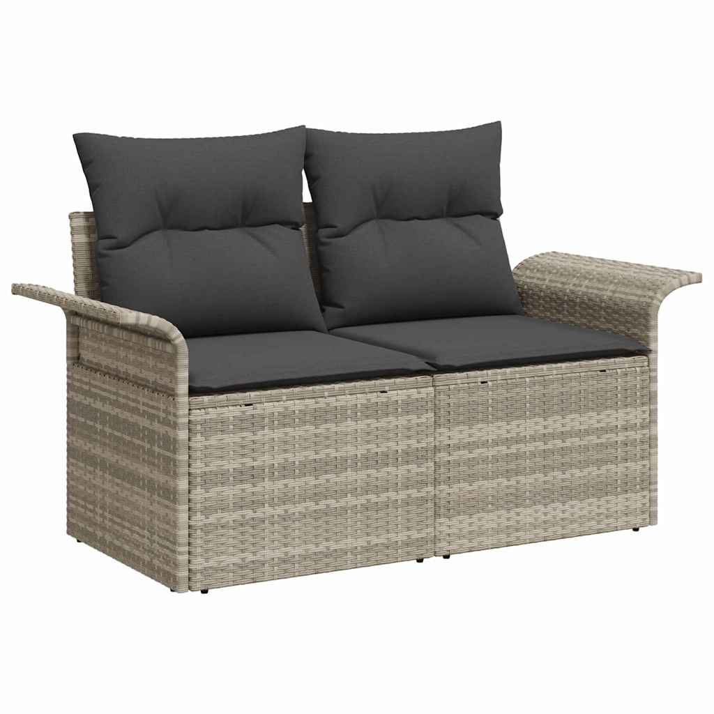 Maison Exclusive - Gartensofa-set 9 Stk. Hellgrau