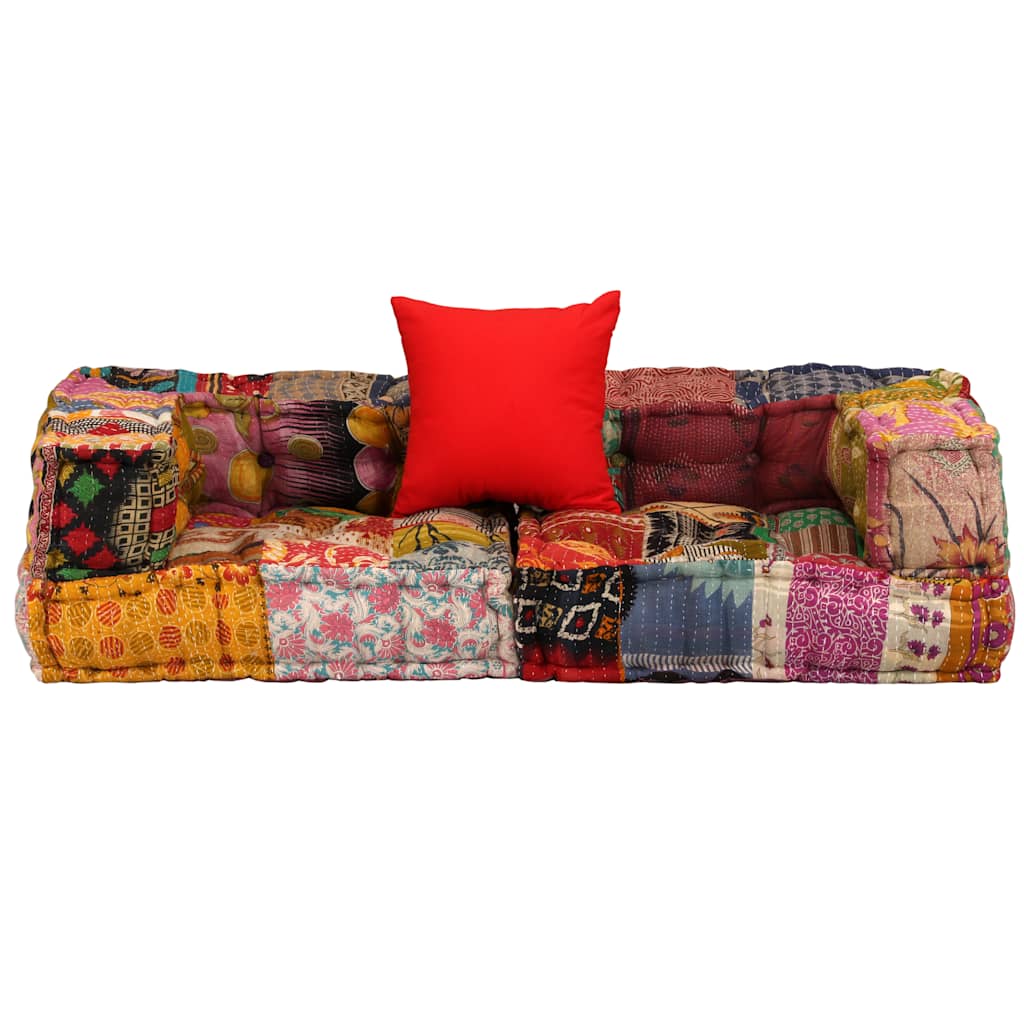 Maison Exclusive - 2-sitzer Modularer Pouf Patchwork Stoff