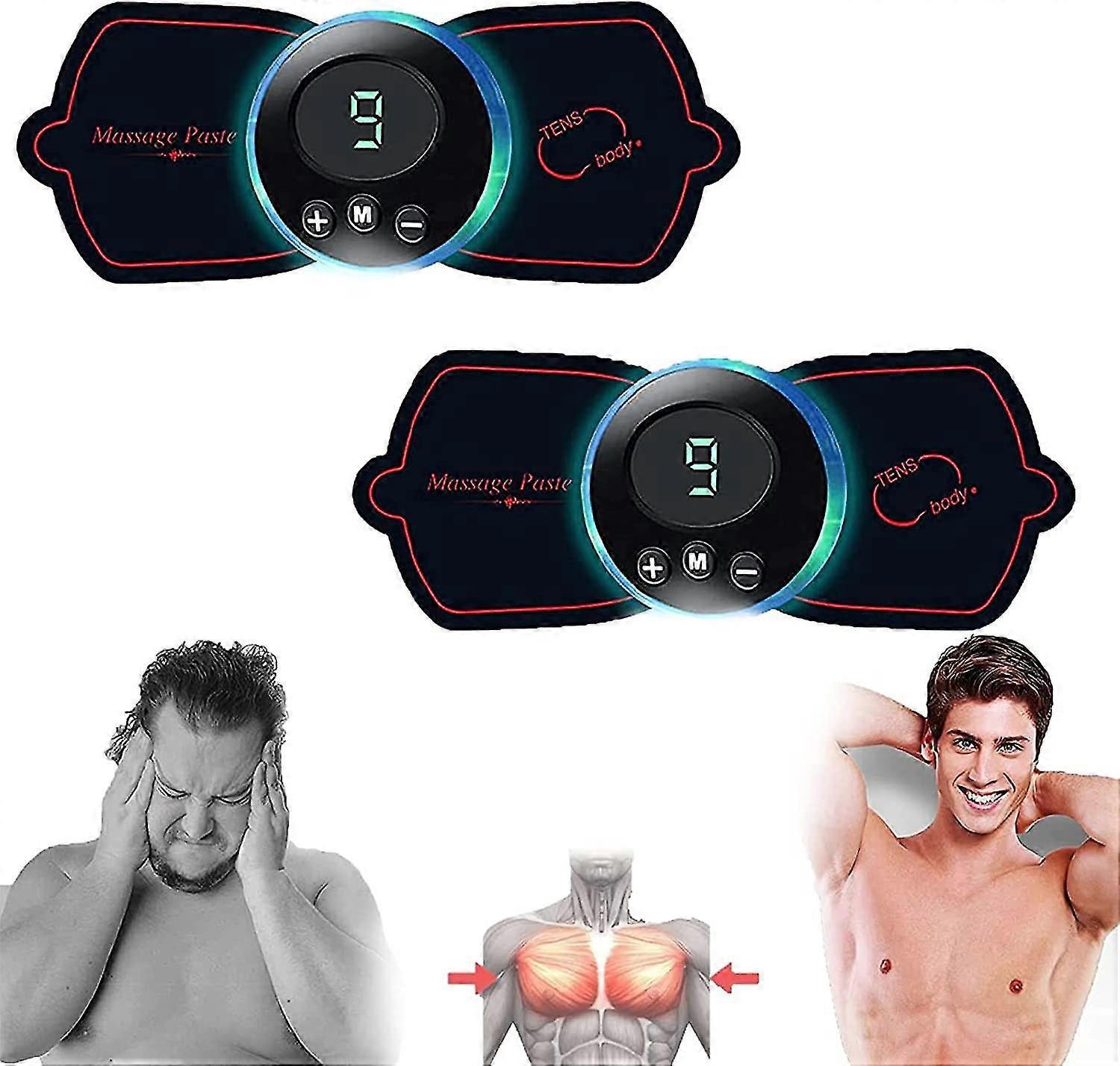 Ems-massagegerät Zur Reduzierung Von Gynäkomastie, 2er-set, Tragbares Elektrisches Nackenmassagegerät, Zervikalmassagegerät Zur Schmerzlinderung.
