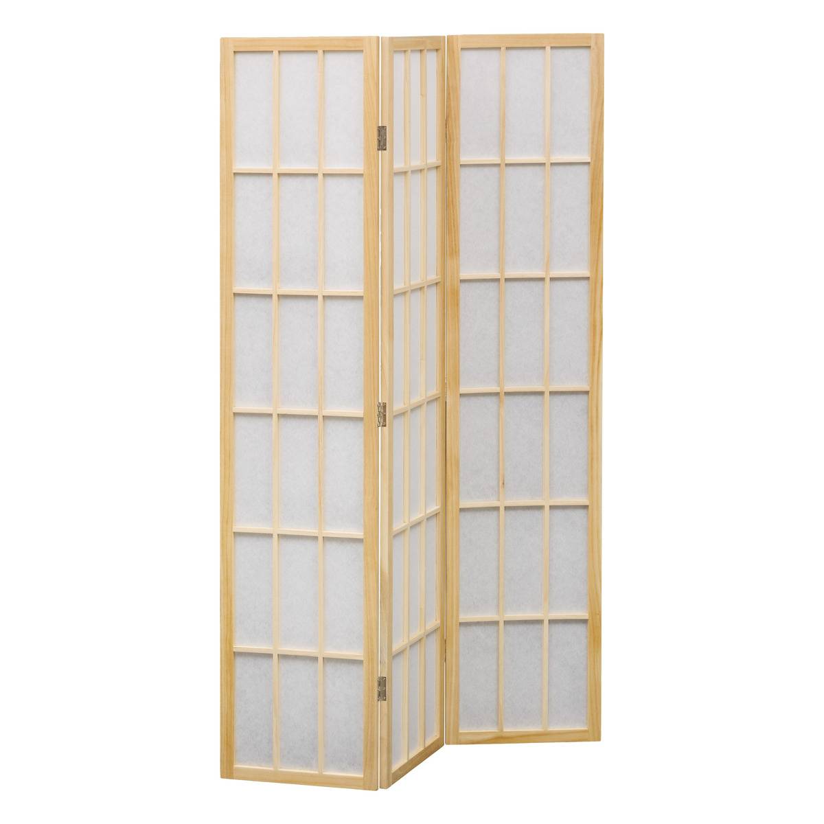 Paravent Sandai 112,5 X 170 Cm, Weiß Und Holz - Atmosphera Créateur D'Intérieur
