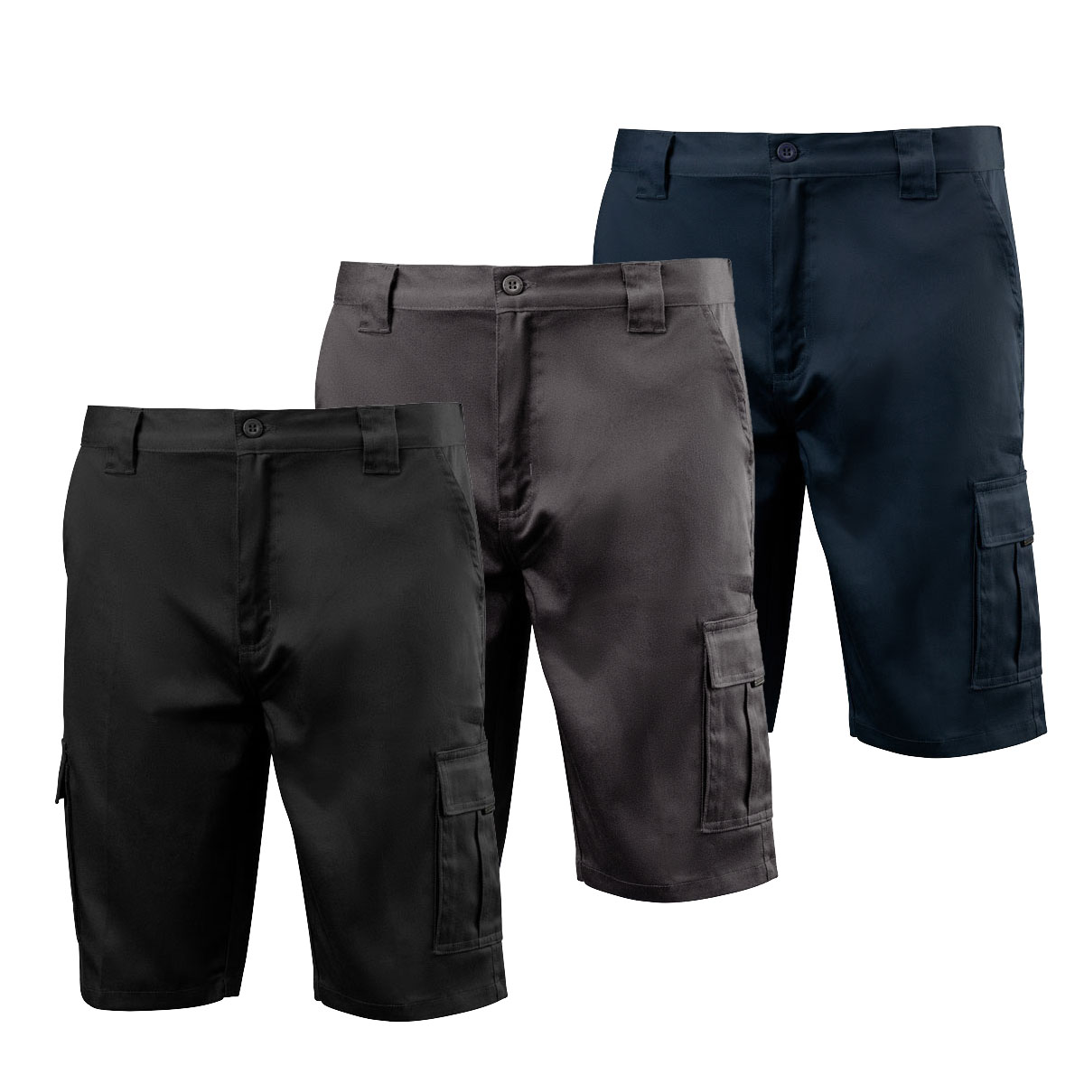 Denver – Schwarze Arbeitsshorts Mit Mehreren Taschen - Xl - Grau