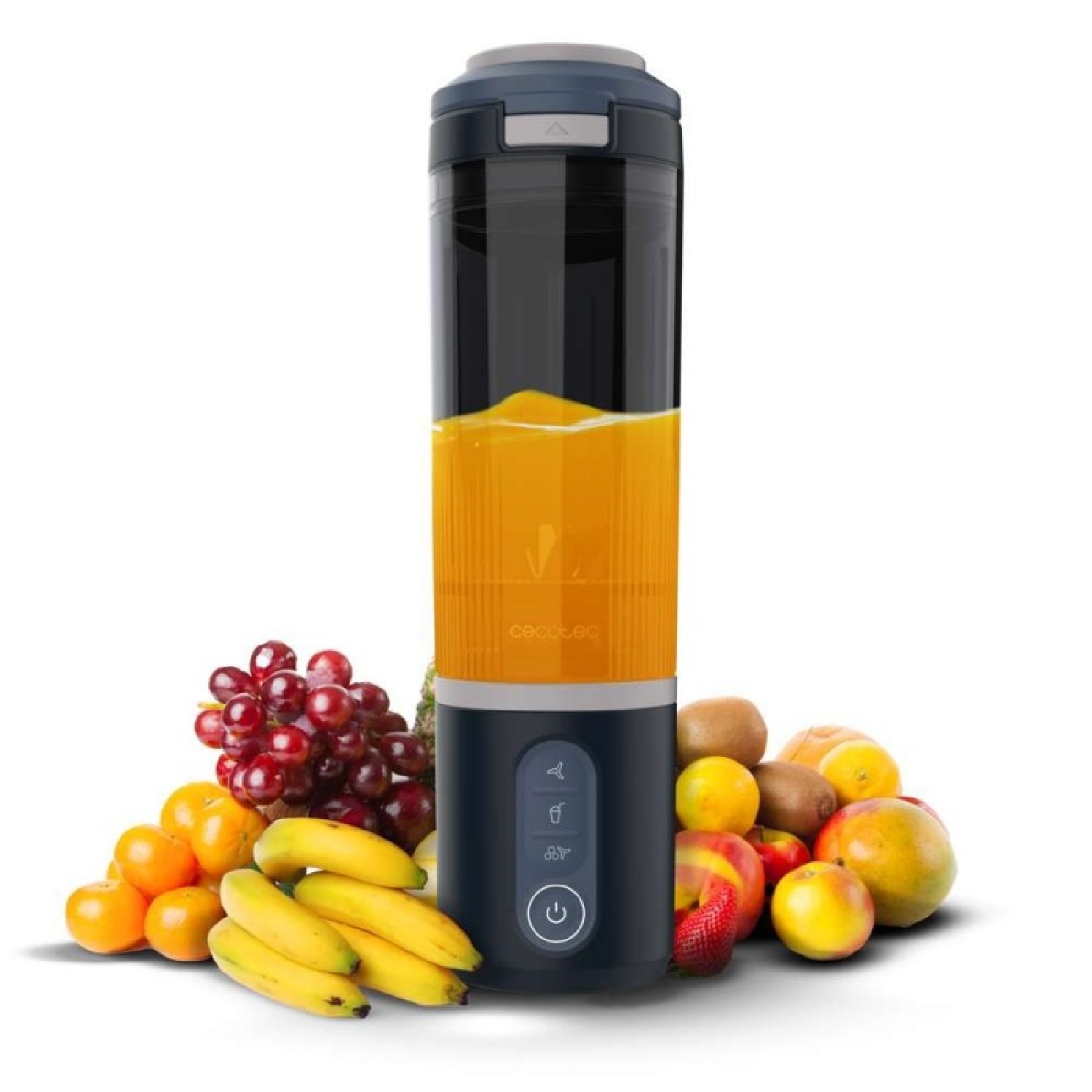 Cecotec Personal Blender Power Titanium Shake2go Dark. 180 W, Bpa-freier Tritan-becher 600 Ml, 3 Automatikprogramme.