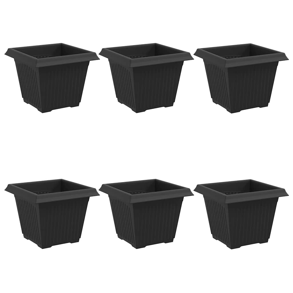 Maison Exclusive - Quadratischer Blumentopf 6 Stk. Schwarz 33 X 3