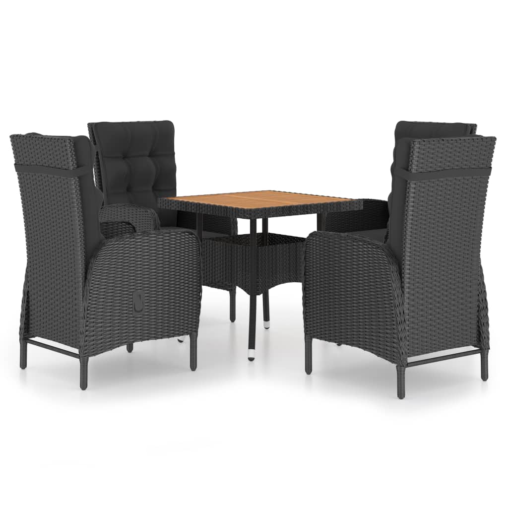 Maison Exclusive - 5-tlg. Garten-essgruppe Poly Rattan Und Akazie