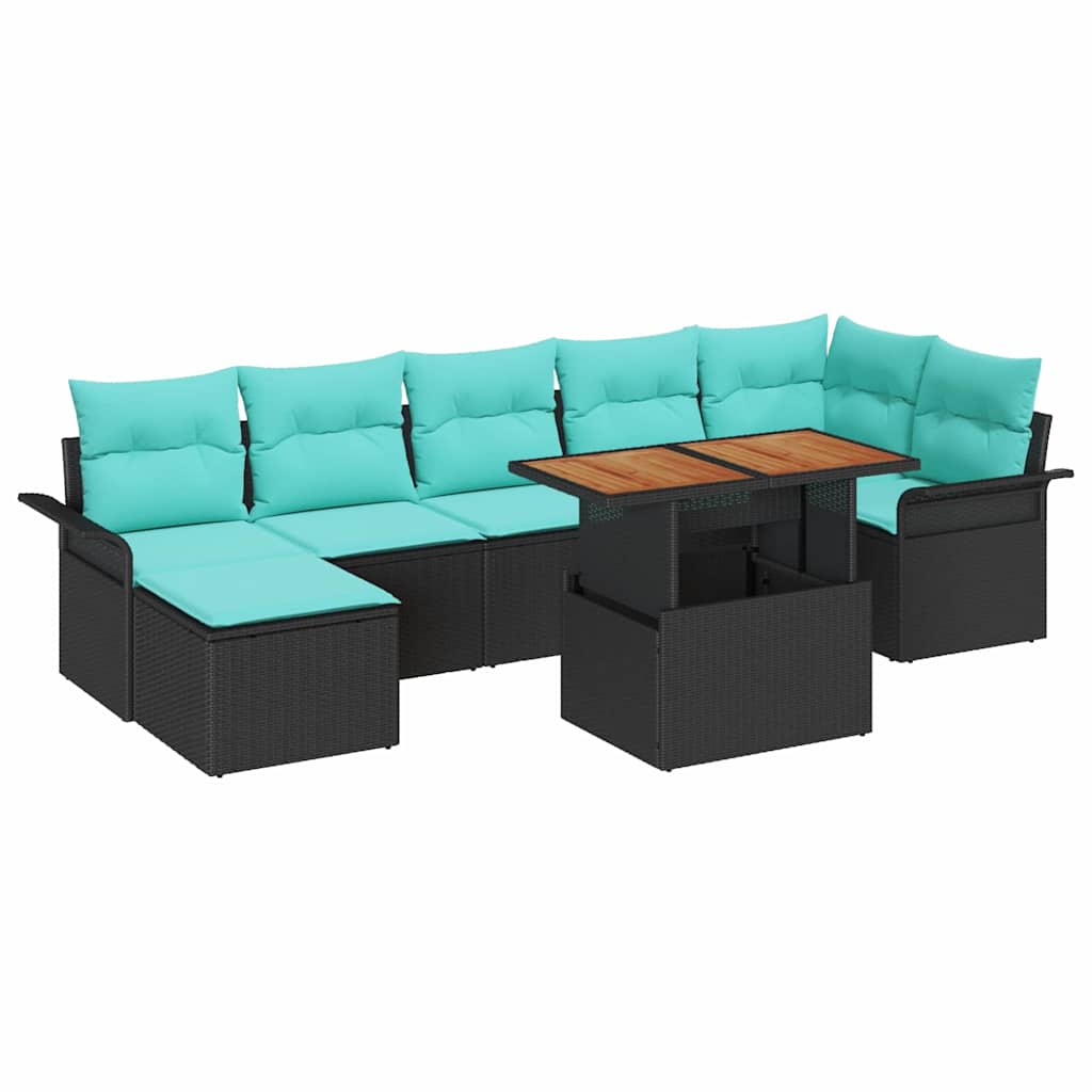 Maison Exclusive - Garten-sofa-set 8 Stk. Schwarz Poly Rattan