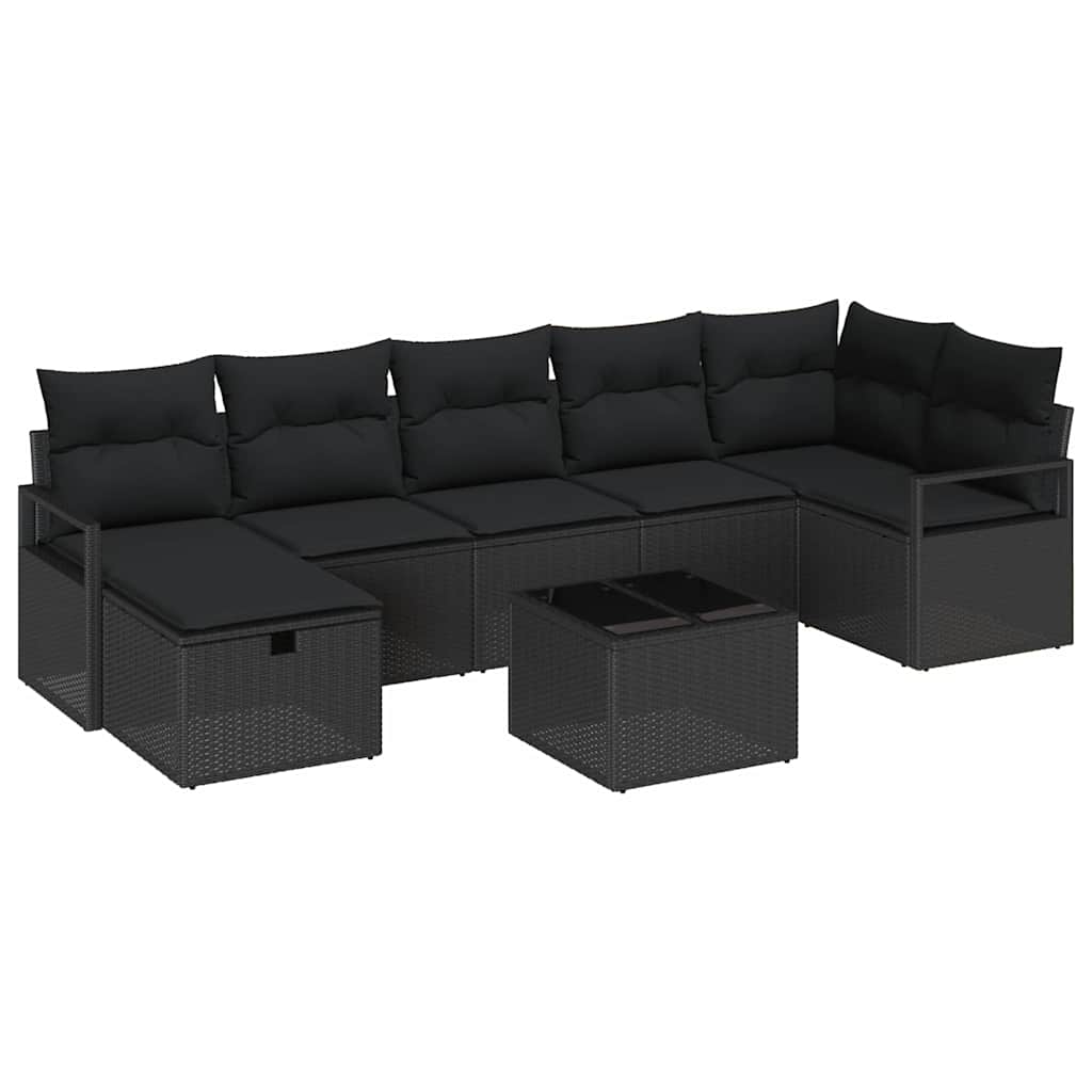 Maison Exclusive - Sofa Set 8 Stk. 7-sitzanzahl Schwarz Poly-ratt