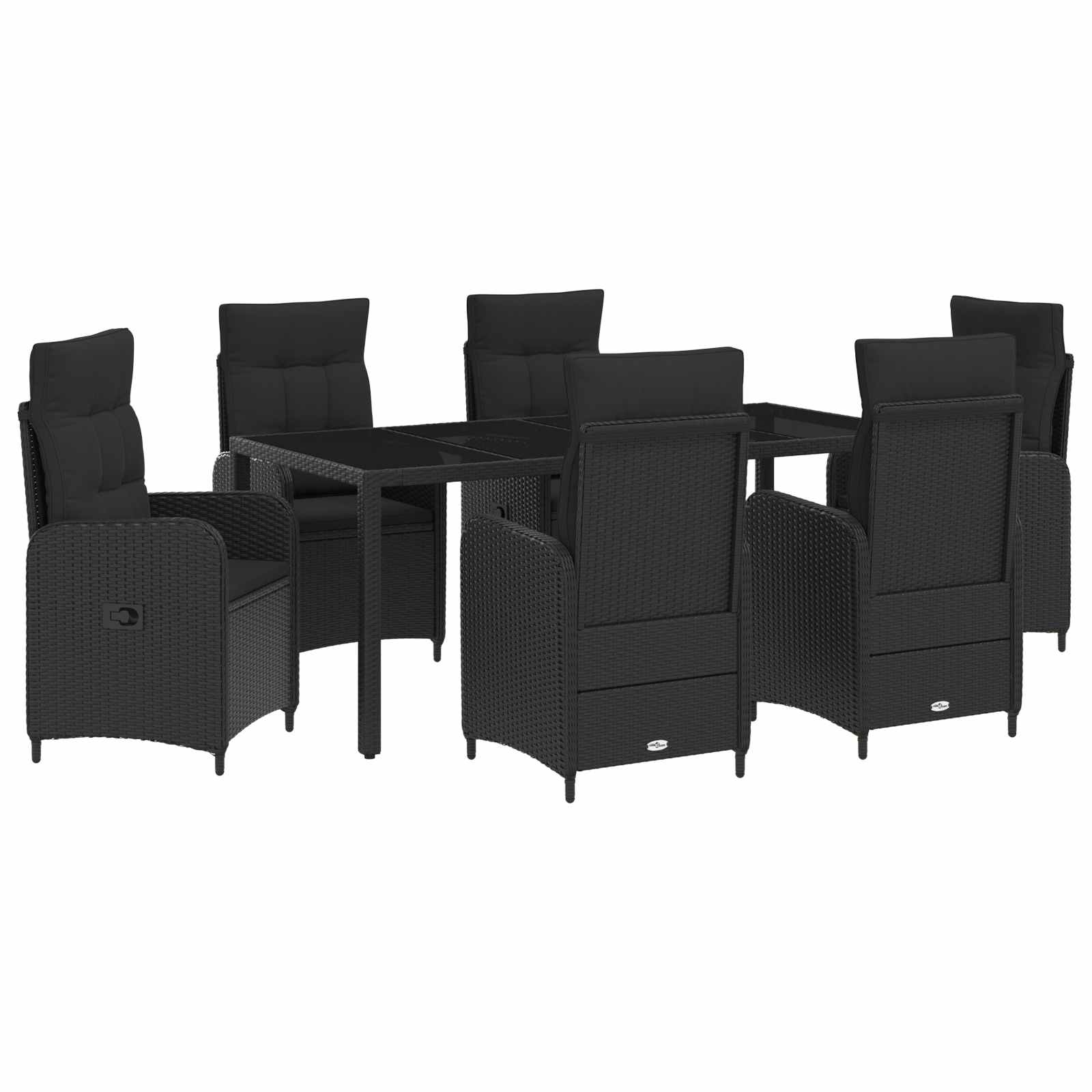 Maison Exclusive - Outdoortisch-set 7 Stk. Schwarz Poly-rattan