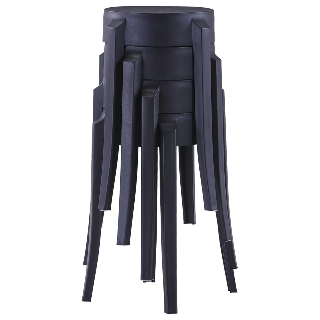 Maison Exclusive - Stapelbare Hocker 4 Stk. Schwarz Kunststoff