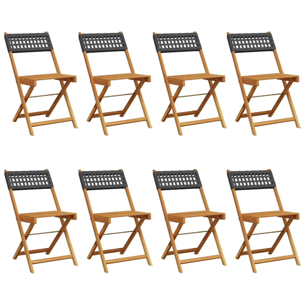 Maison Exclusive - Klappstühle, 8 Stück, Schwarz, Aus Polyrattan