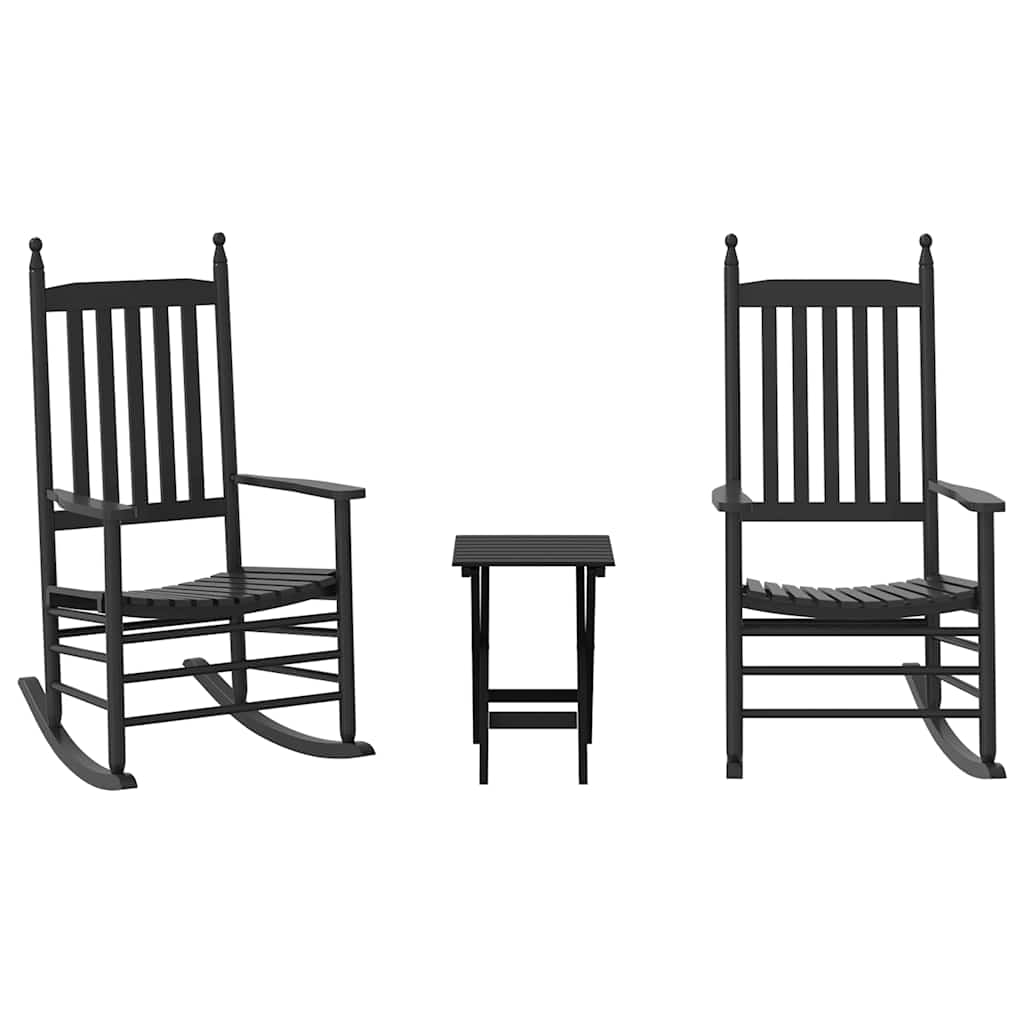 Maison Exclusive - Schaukelstühle 2 Stk. Mit Klapptisch Schwarz M