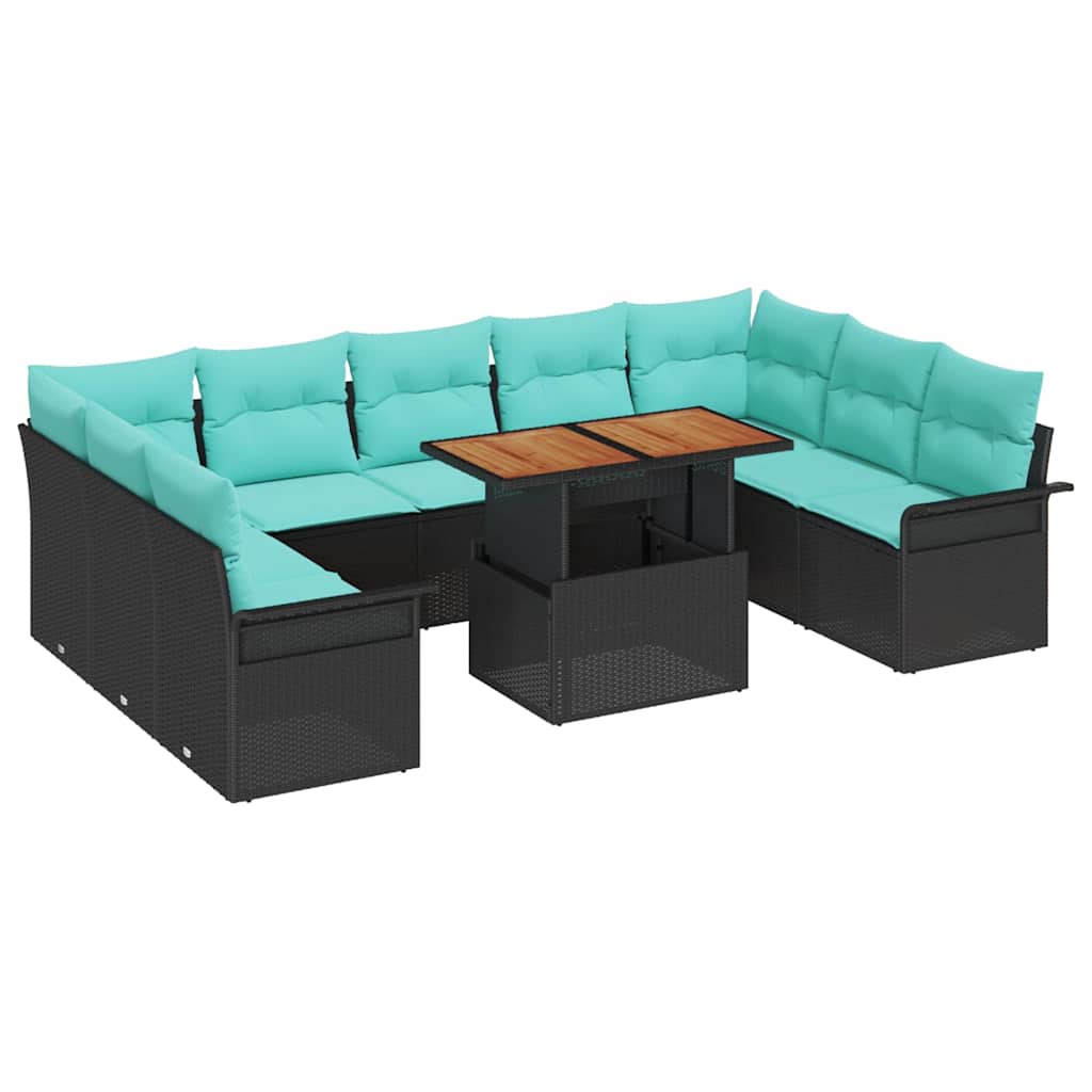 Maison Exclusive - Garten-sofa-set 10 Stk. Schwarz Poly Rattan