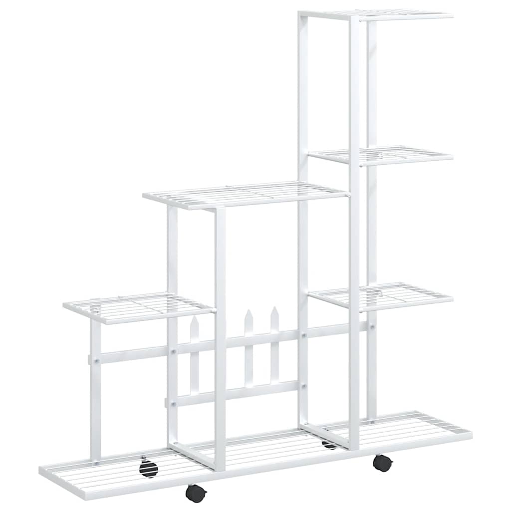 Maison Exclusive - Blumenständer Auf Rollen 94,5x25x92,5 Cm Weiß
