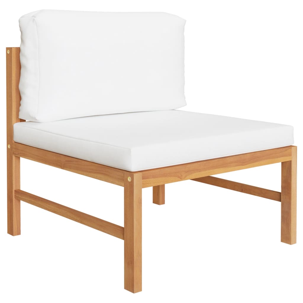 Maison Exclusive - 3-tlg. Garten-lounge-set Mit Creme Kissen Teak