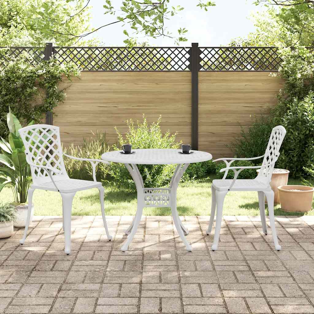 Maison Exclusive - 3-tlg. Bistro-set Weiß Aluminiumguss