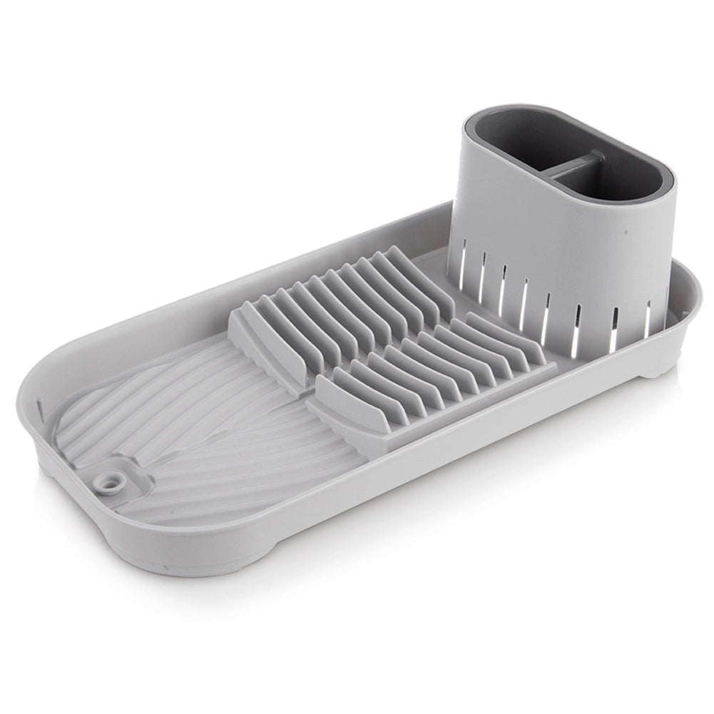 Abtropfgestell Mit Besteckhalter, Grau, 39 X 19,5 X 11 Cm