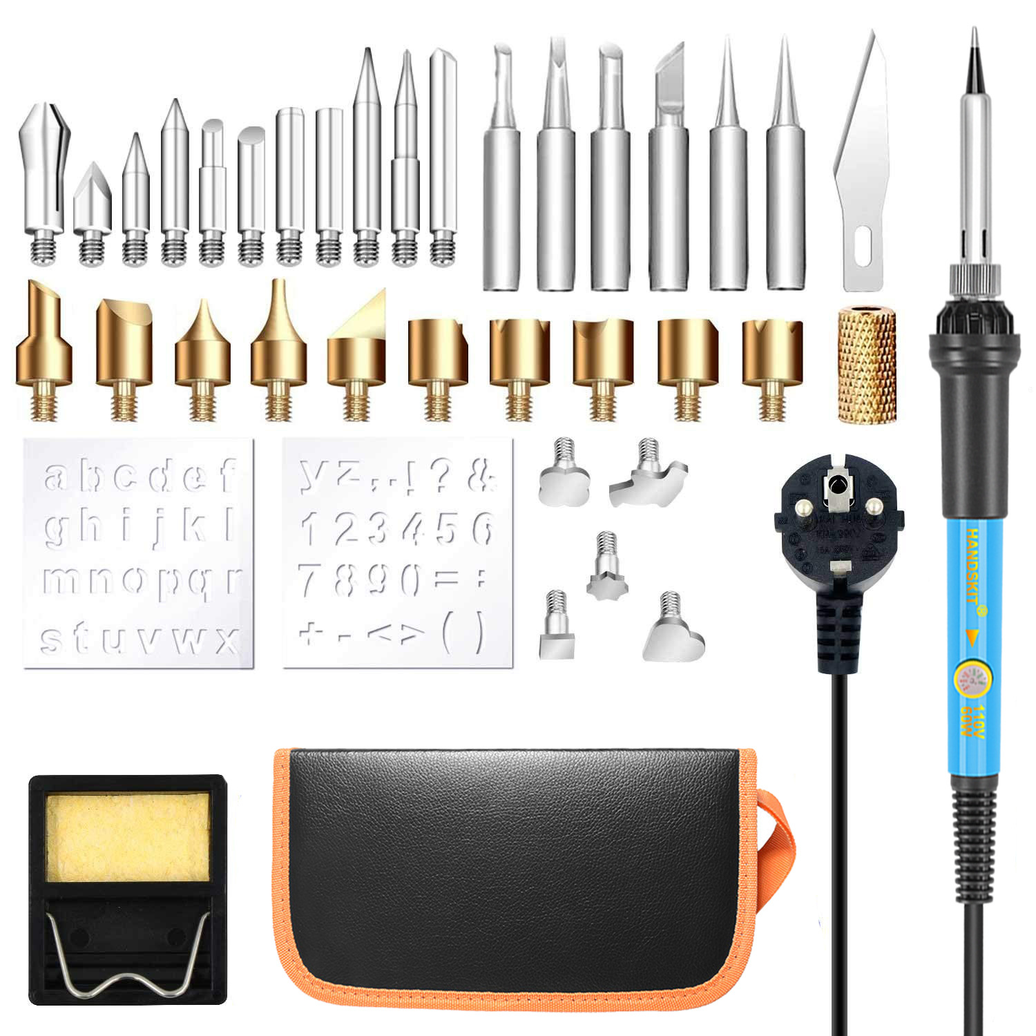 37-teiliges Brennkolben-set, 60 W, Einstellbare Temperatur, Professionelles Elektrowerkzeug Für Pyrographie, Löten, Heimwerken Und Bastelarbeiten Auf Holz, Leder Und Anderen Oberflächen