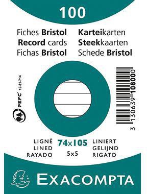 Exacompta Karteikarte 10800se Din A7 Liniert Weiß 100 St./pack.