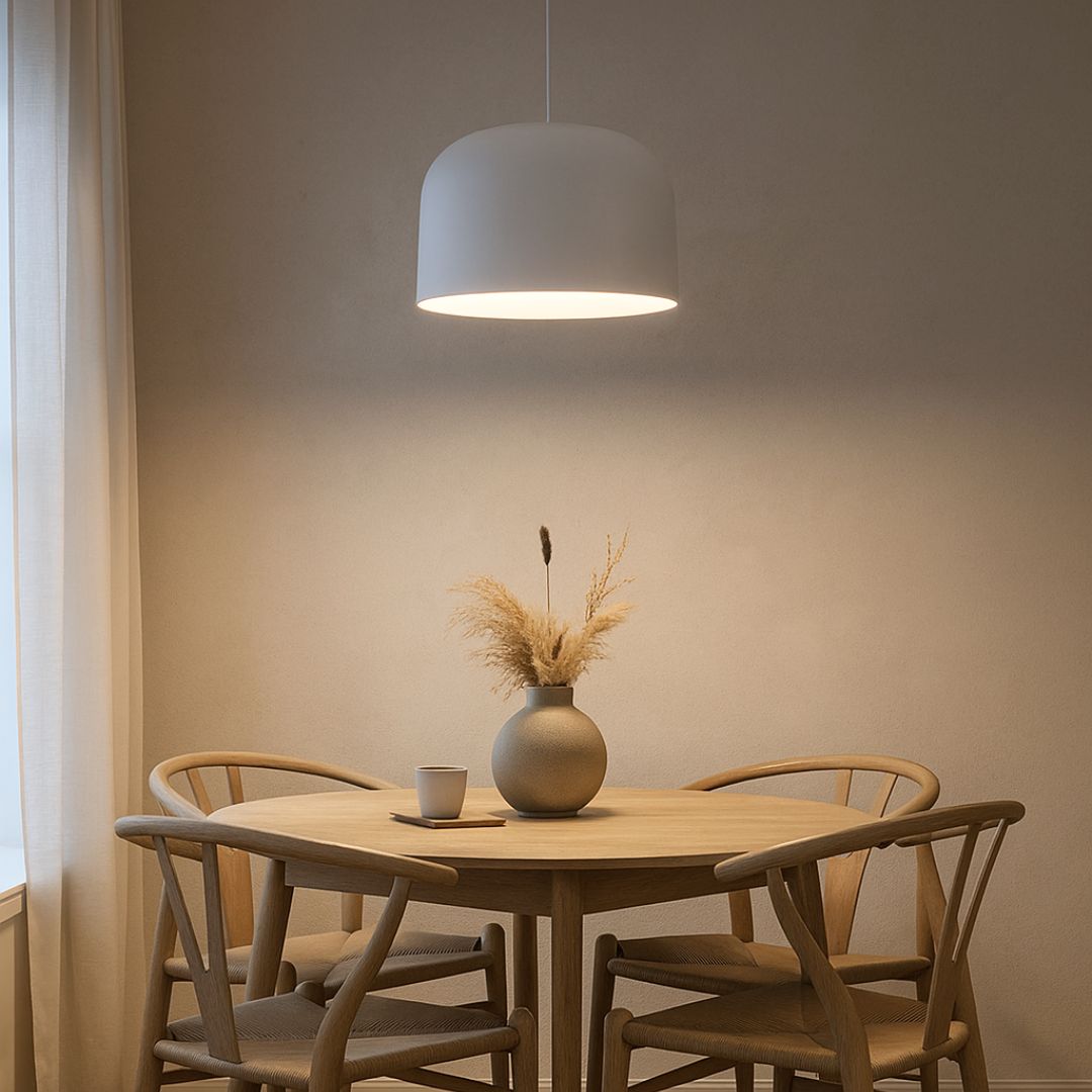 Pendelleuchte Umbe E27 Weiß – Elegantes Metalldesign Mit Abnehmbarem Diffusor