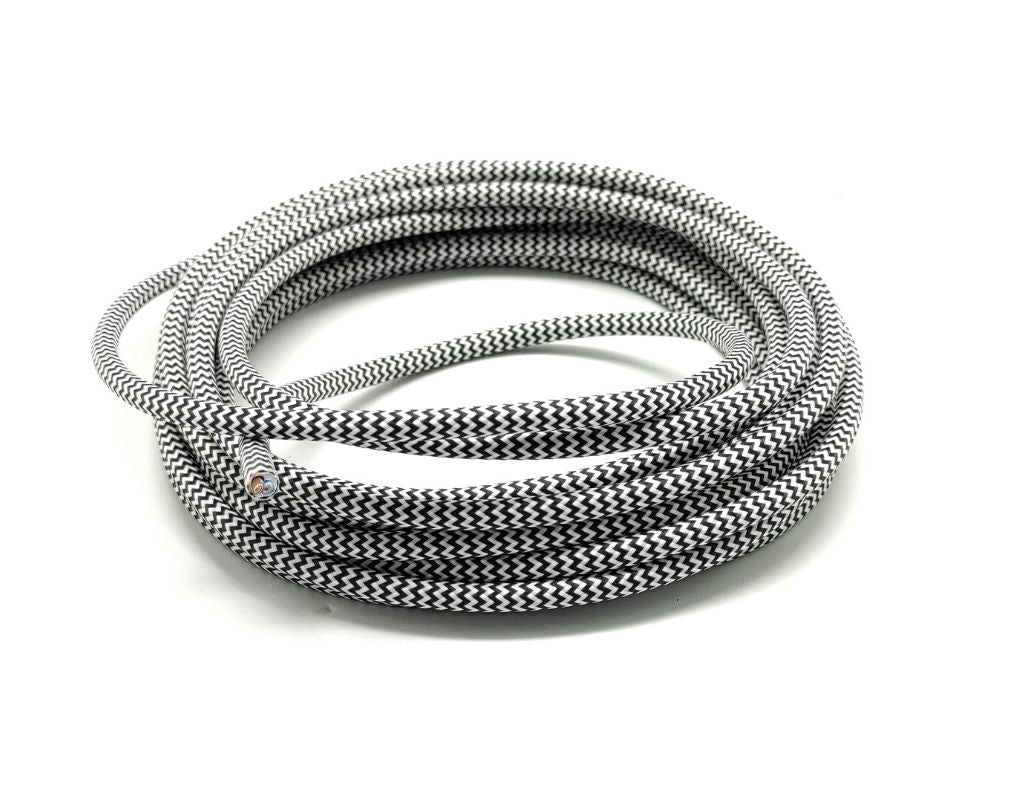 Textilkabel 2x0,75 Mm Auf Rolle 5 M Schwarz-weiß