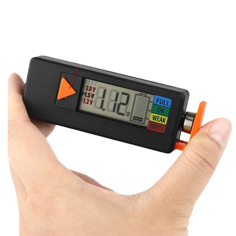 Universeller Haushaltstester Für Wiederaufladbare Aaa-, Aa-, C- Und D-batterien, 1,2-v-/1,5-v-/3,0-v-knopfzellen Und 9-v-monoblockbatterien