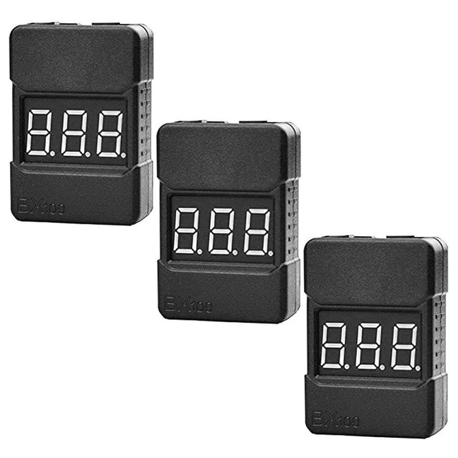 3er-pack 2-in-1-batteriespannungstester, Rc-niederspannungsalarm Mit Summer Für 1s-8s Lipo/blix Li-ion/limn/life-akkus (bx100, Schwarz)