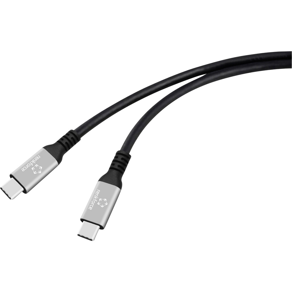 Renkforce Usb-c® Kabel Usb4® Usb-c® Stecker 1.5 M Schwarz Aluminium-stecker, Silikon, Hochflexibel,